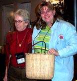Billie made it, but Sandy's taking home the GW raffle prize: a Nantucket purse 
